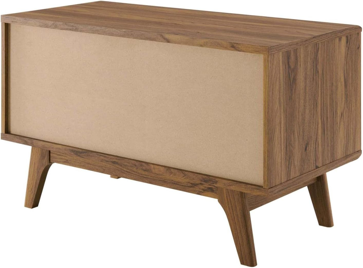 Render Mid-Century Modern 37" Vinyl Record Display Stand in Walnut, 37 Inch