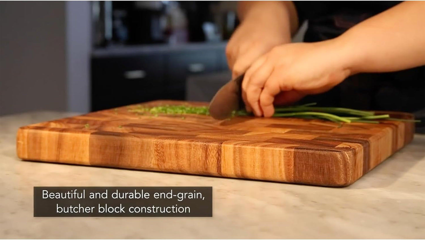 28218 Square Charleston End Grain Chef'S Board , Acacia Wood 14" Square