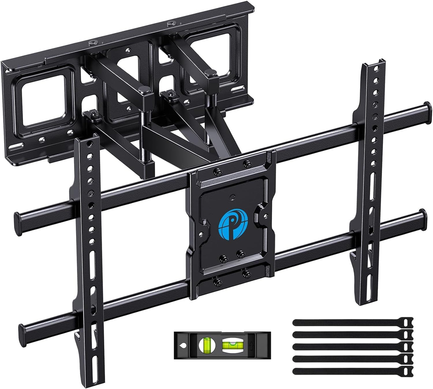 Full Motion TV Wall Mount for Most 37-75 Inch Tvs up to 132Lbs, Wall Mount TV Bracket Articulating Swivel Tilt Extension Leveling Max VESA 600X400Mm Fits 12/16" Wood Stud, PILFK1