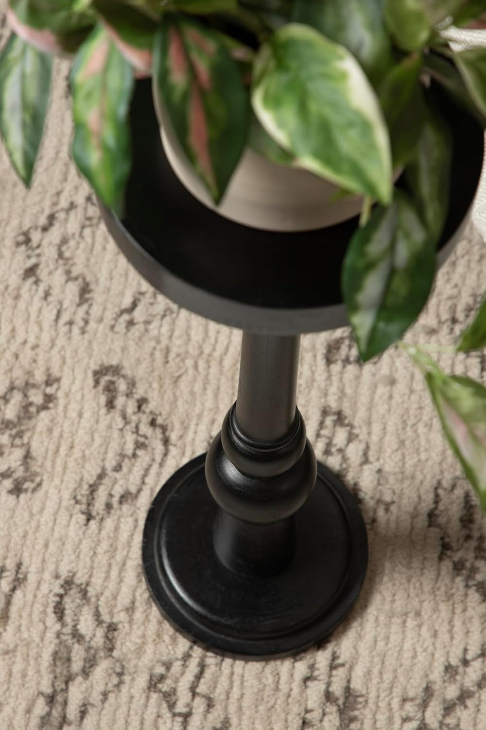 Wegner Traditional Wooden round Drink Table, 8 X 23, Black, Elegant and Durable Pedestal Table for Use as Small Drink Table, Plant Stand, or Decorative Item Display