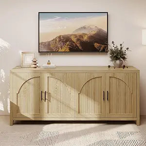 70"W Sideboard Buffet Cabinet with Storage, Mid Century Credenza Storage Cabinet, view 2