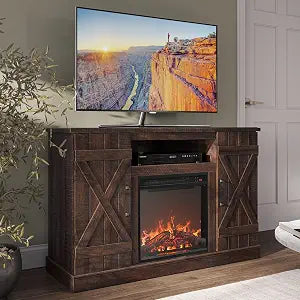 47" TV Stand with 18" Electric Fireplace Heater & Media Entertainment Center, view 2