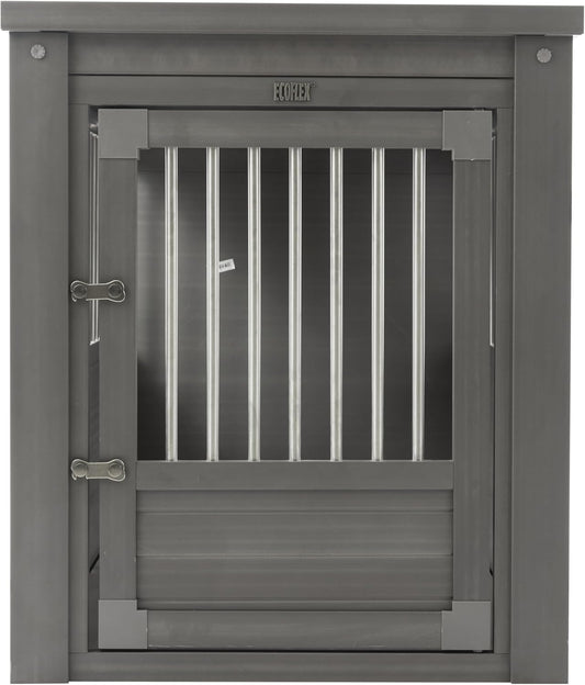 ECOFLEX Innplace Dog Crate & End Table, Indoor Furniture Style Pet Kennel for Small, Medium, Large & XL Dogs, Durable Composite, Grey, X-Large