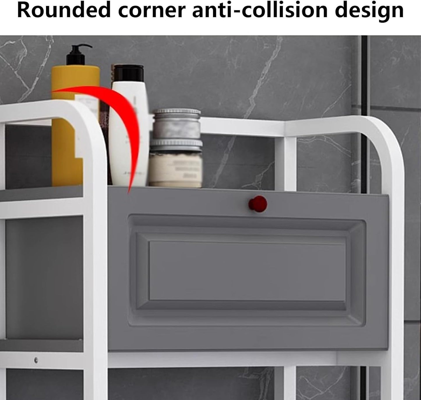 Metal Frame Over-The-Toilet Bathroom Rack Storage Cabinet with Open Shelves Neat & Sturdy Toilet Stand for Bathroom Laundry Room Heavy Duty(Gold)