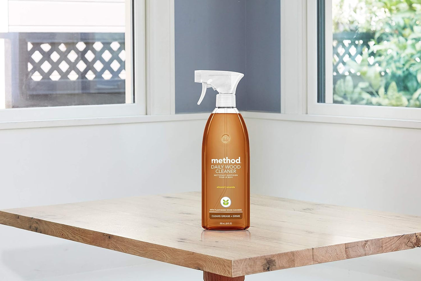 Daily Wood Cleaner, Almond, Plant-Based Formula That Cleans Shelves, Tables and Other Wooden Surfaces While Removing Dust & Grime, 28 Oz Spray Bottles, (Pack of 1)