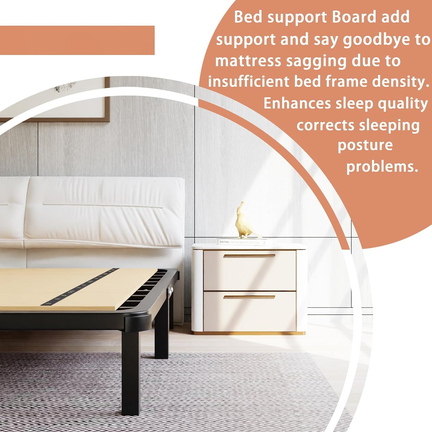 Foldable Box Spring, Bunkie Board, Bed Support Slats, Bed Boards for Under, Twin (60X30)