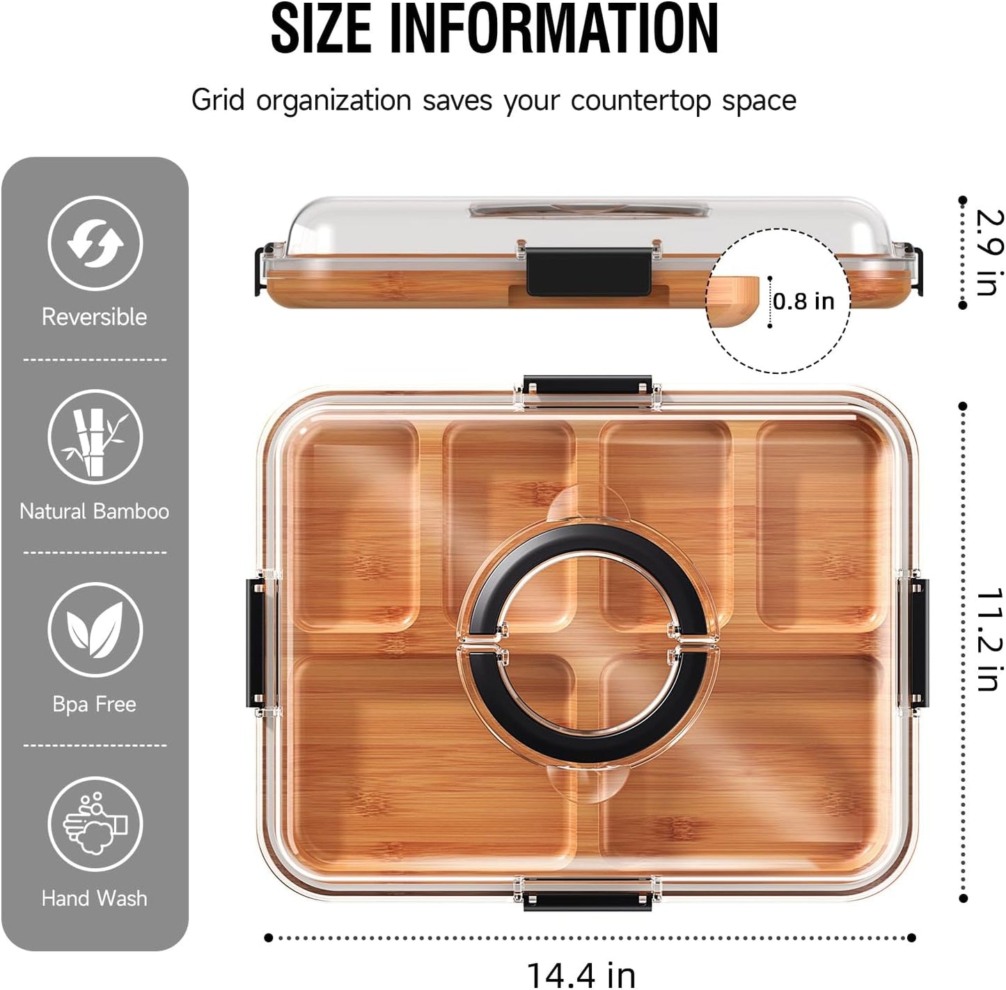 Charcuterie Board with Clear Lid, Travel Portable Cheese Board Charcuterie Boxes Cutting Boards for Kitchen, House Warming Gifts New Home, Gifts for Women (6 Compartments Black)