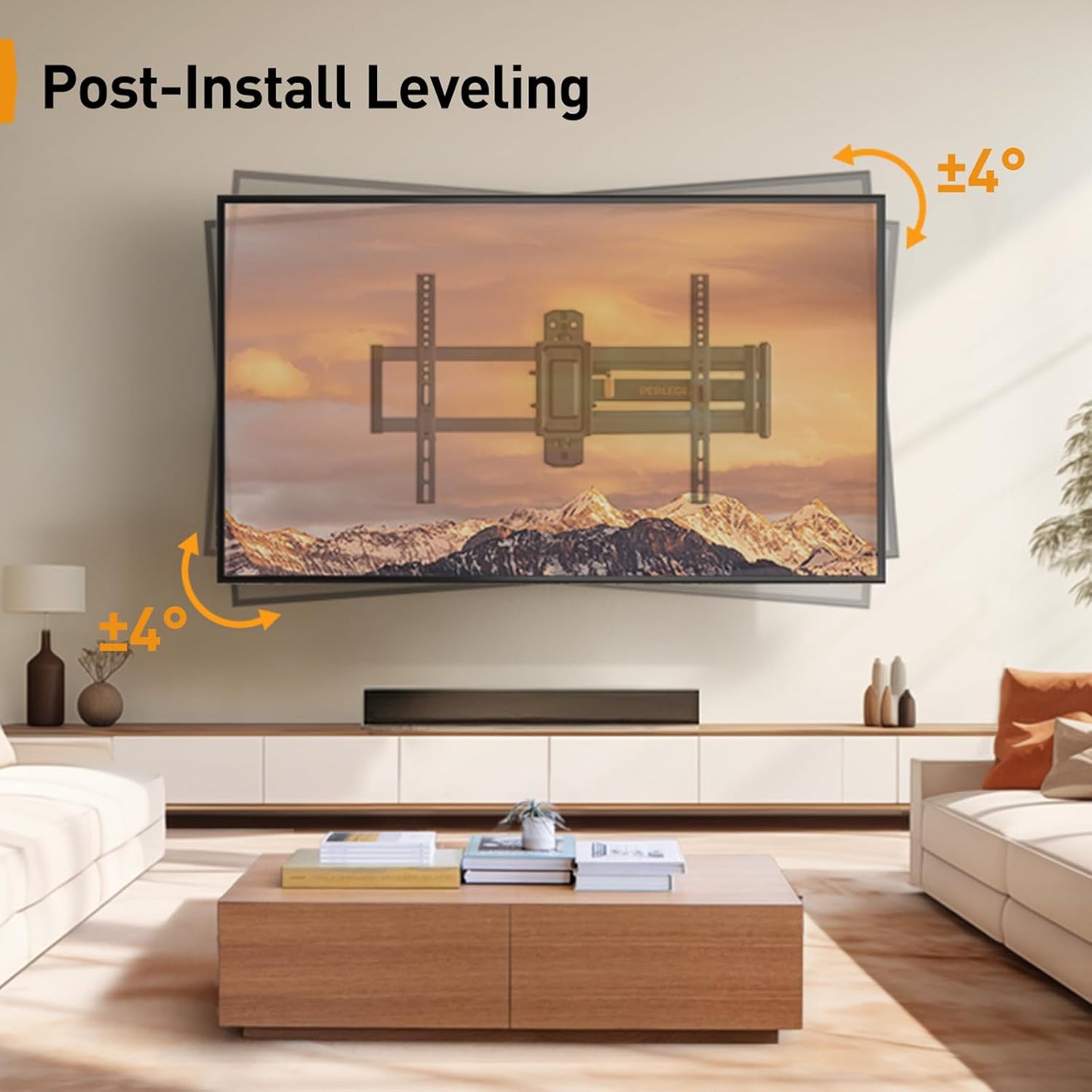 Corner TV Wall Mount Long Arm TV Mount Bracket for 32-75 Inch Tvs-Full Motion TV Wall Mount with 32.37” Extension & Swivel Articulating Arm & Tilt, MAX VESA 600X400Mm, Holds up to 100 Lbs