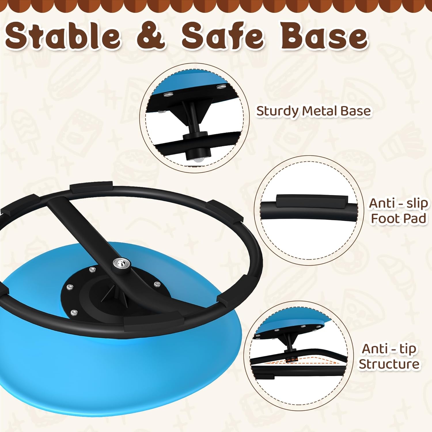 ADHD Sensory Spinning Chair for Autistic Kids, Sensory Chair for Autistic Children, 360 Rotation, Heavy Duty 220 LBS Capacity, Blue