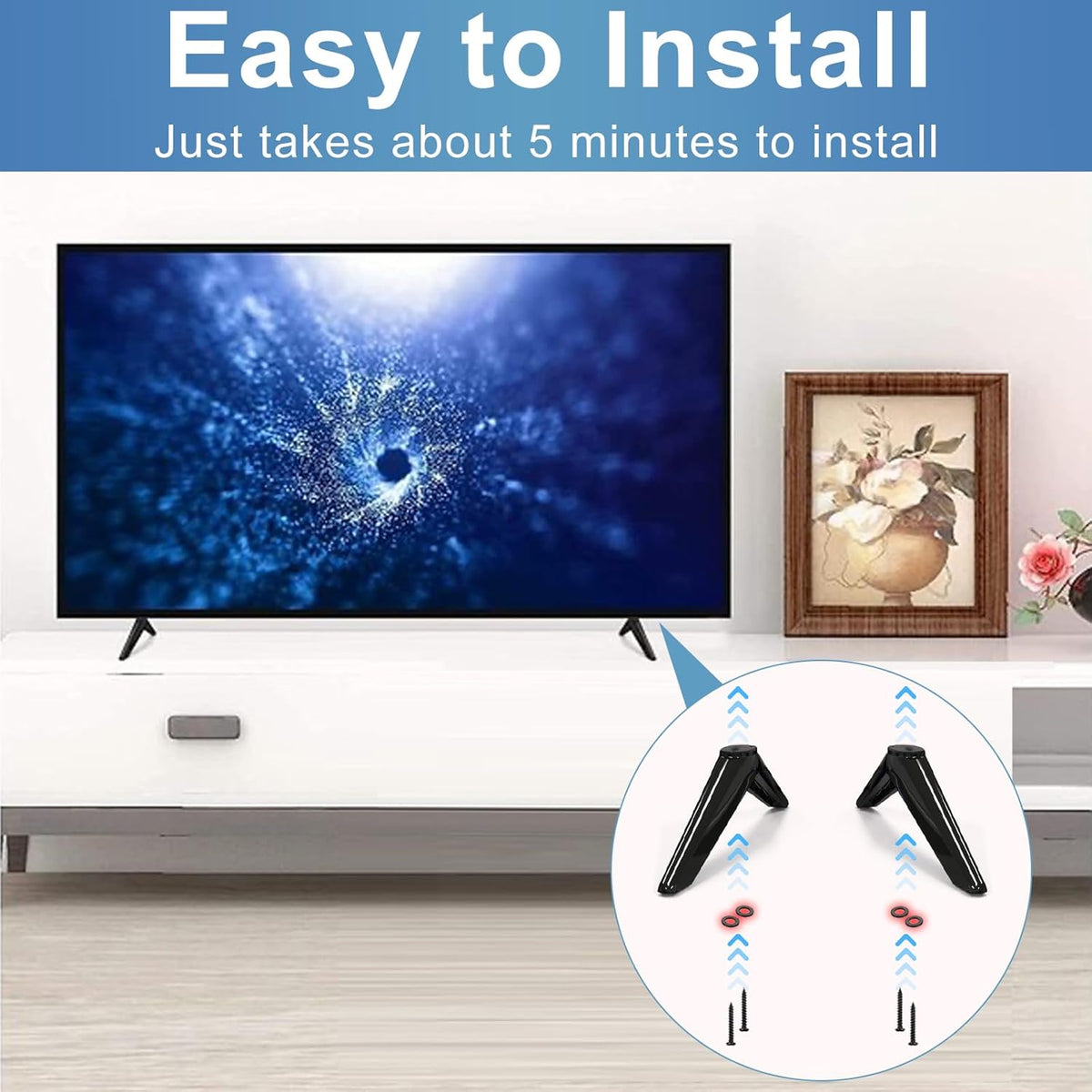 Base stand legs for TCL smart TVs, view 7