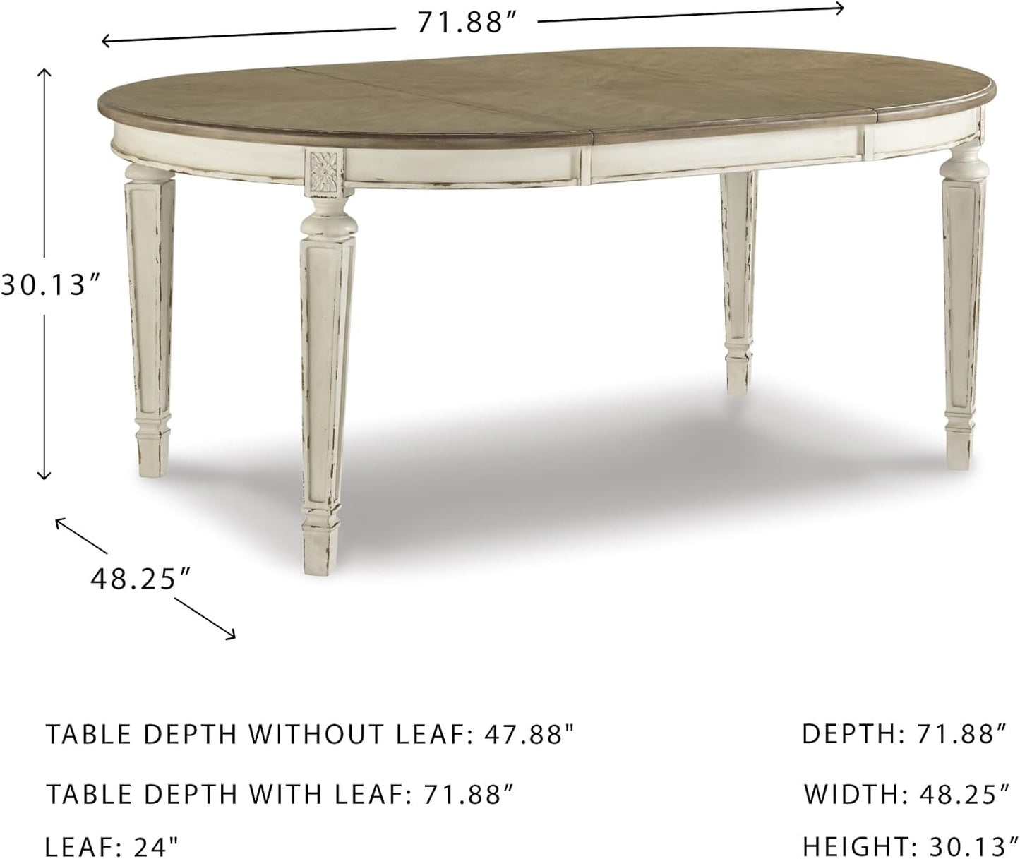 Realyn Dining Room Table, 0, Chipped White