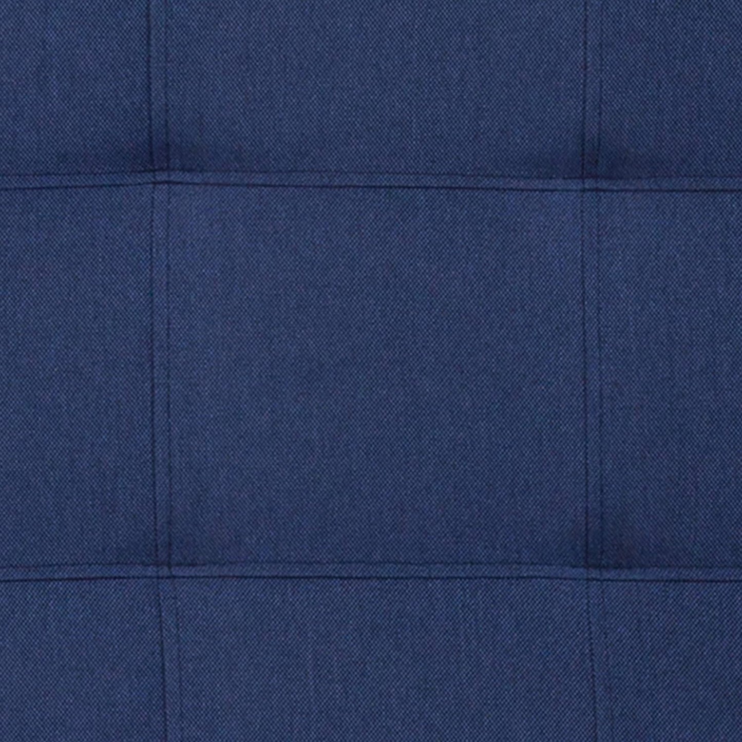 Bedford Box Stitch Tufted Upholstered Queen Size Headboard in Navy Fabric