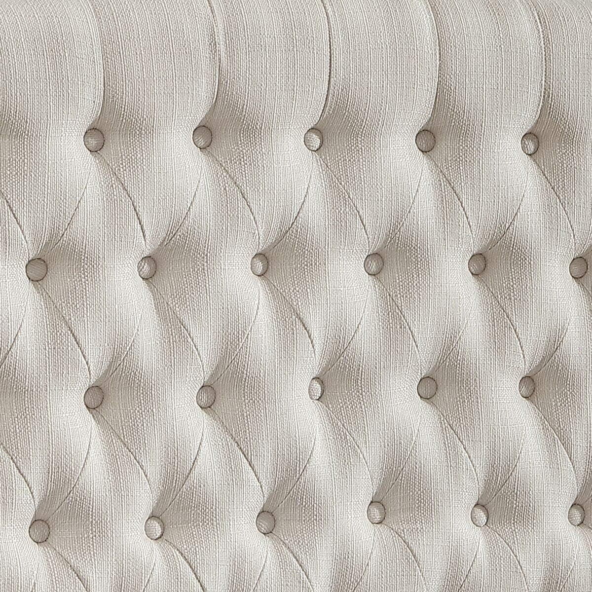 Upholstered Tufted Button Linen Fabric Headboard,Comfortable Fashional Headboard King/Ca King Size,Ivory