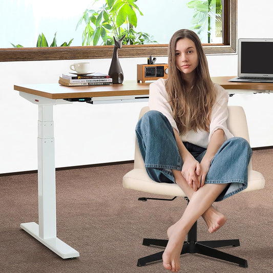 Criss Cross Chair Armless Cross Legged Office Desk Chair Adjustable Swivel Ergonomic Desk Chair No Wheels U Shaped Backrest with Wide Seat Native Sponge Computer Task Vanity Chair for Home Office