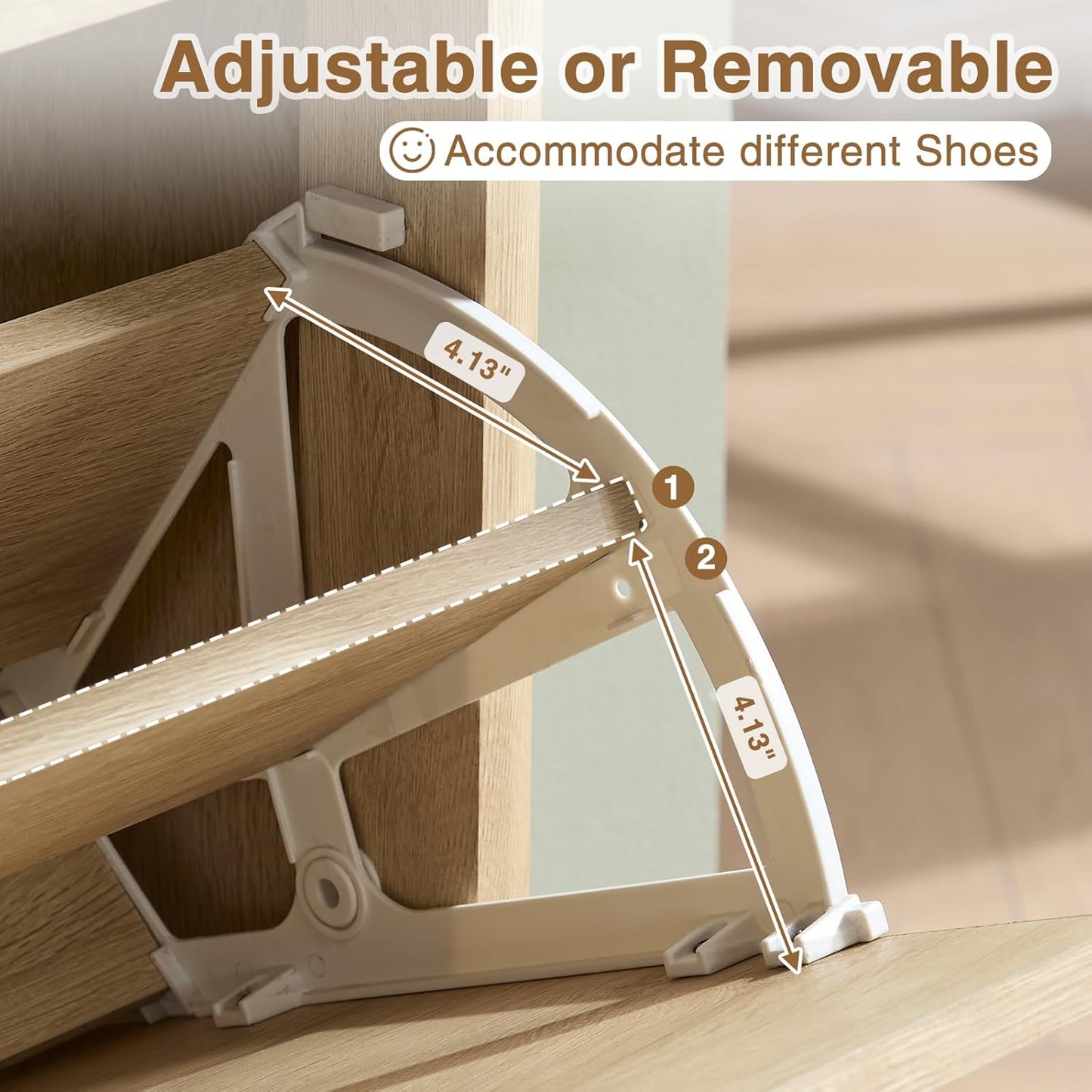 Fluted Narrow Shoe Cabinet with 2 Flip Drawers, Modern Shoe Storage Cabinet with Open Storage & Curved Profile Design, Wood Shoes Rack for Entryway, Hallway, Foyer, Oak