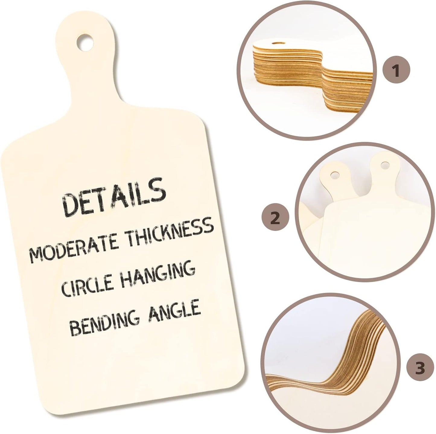 12 PCS Wooden Mini Cutting Board with Handle,Rectangle Unfinished Wood Craft Paddle Serving Tray Chopping Board Cutout for DIY Thanksgiving Christmas Home Kitchen Fruit Decor (11.8 X 6.3 Inch)