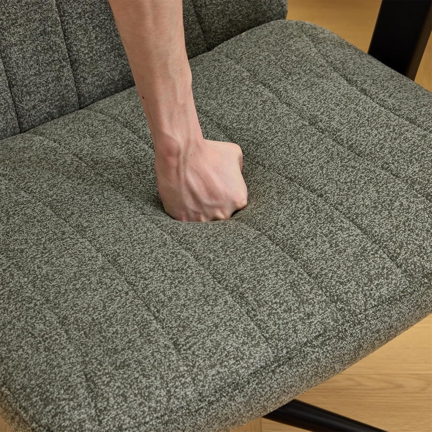 Criss Cross Chair with Adjustable Flip-Up Arms,Cross Legged Chair with Wheels, Extra Wide Office Chair,Cozy Desk Chair for Home Office, Vanity, Apartment,Chenille Velvet,Dark Green