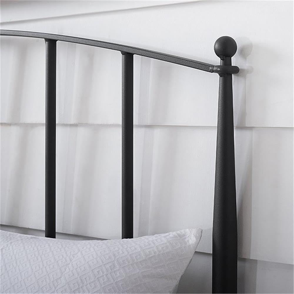 Black modern metal king spindle headboard with arched design, view 5