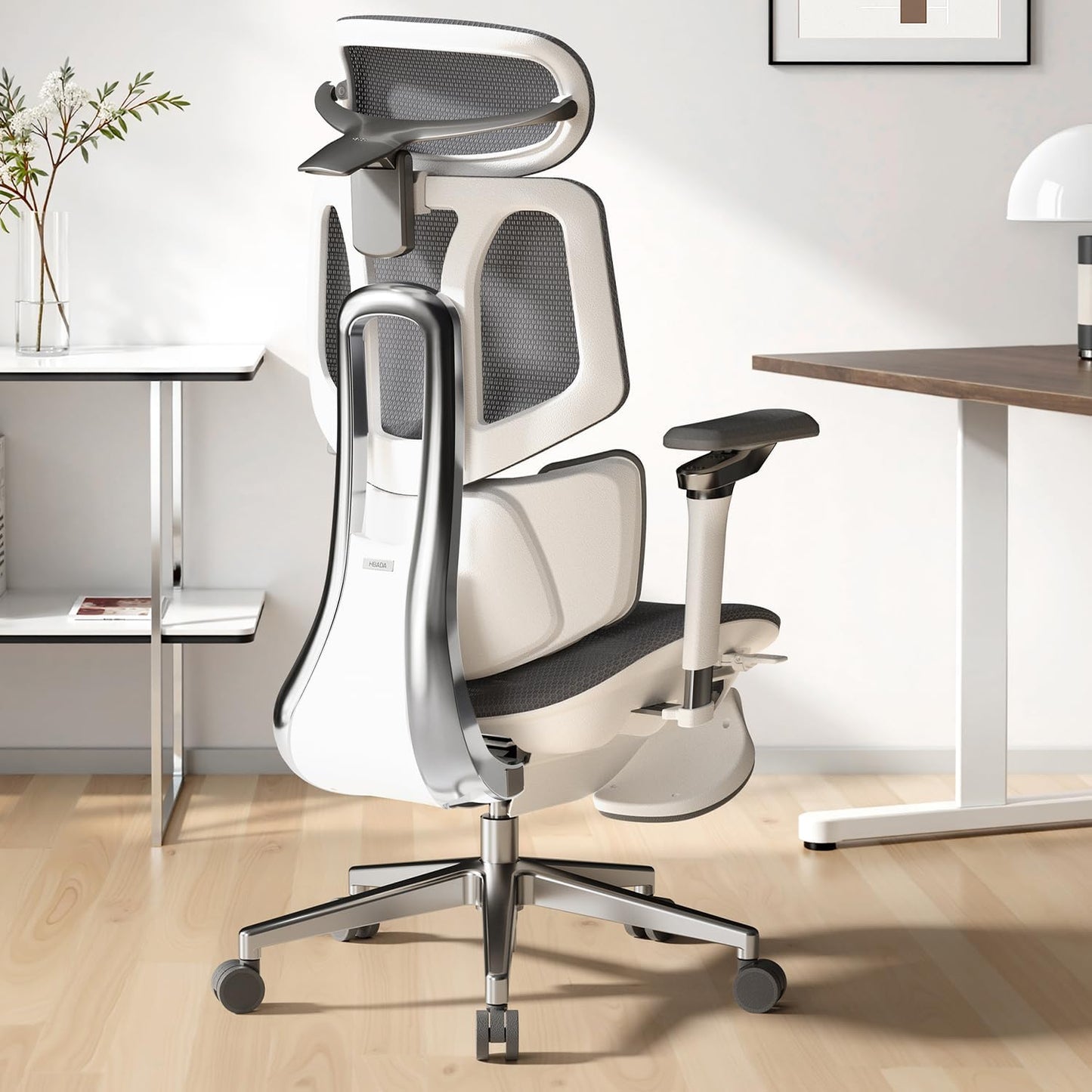 X7 Smart Ergonomic Chair, Office Chair, with Fully Automated Lumbar Tracking, 4D Adjustable Headrest, 720ยฐ Adjustable Armrests, Ventilated Seat Cushion, Swivel, Grey