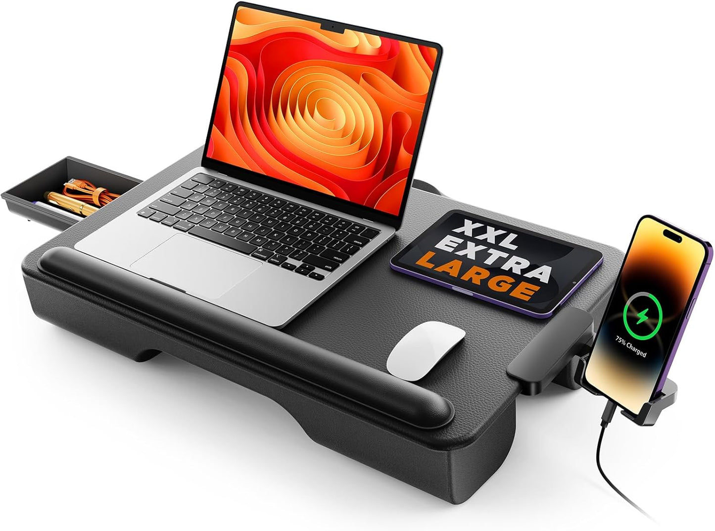 Laptop Lap Desk, Portable Laptop Desk for Bed - Fits up to 17" Laptops & Macbook,Lightweight Lap Tray Table with Storage Drawer, Lap Desk with Cushion, Lap Stand for Bed & Couch