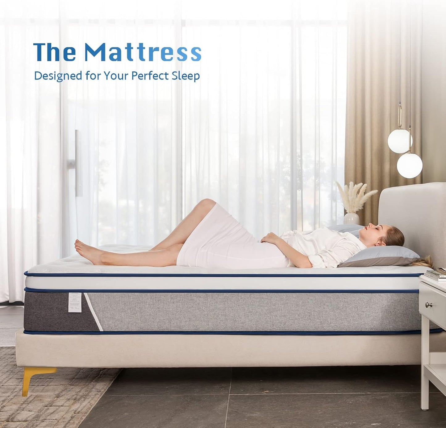 Full Size Mattress 12 Inch Hybrid Mattress - Memory Foam & Individually Pocket Coils Springs | Pressure Relief | Motion Isolation, Edge Support | Certipur-Us Certified | Medium Firm