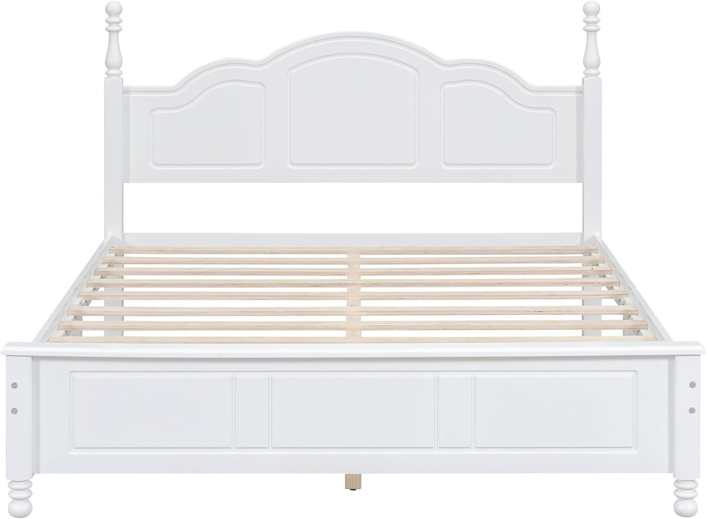 Bedroom Set Furniture, 3-Pieces Bedroom Sets, Queen Size Wood Platform Bed and 2 Nightstands, White