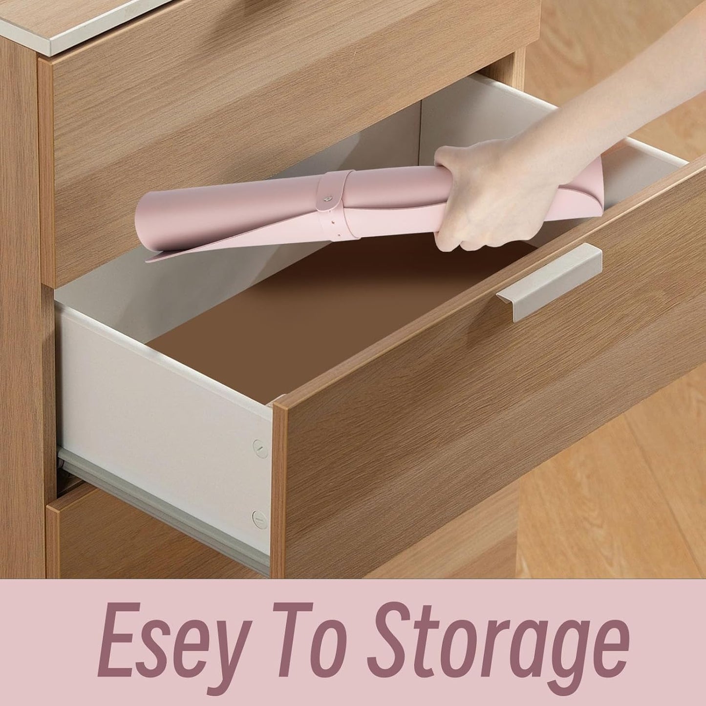 Makeup Mat for Vanity,Dual-Sided Leather Vanity Mat, Easy to Clean, Waterproof and Oilproof,Desk Pad Mat to Protect Vanity(Pink)