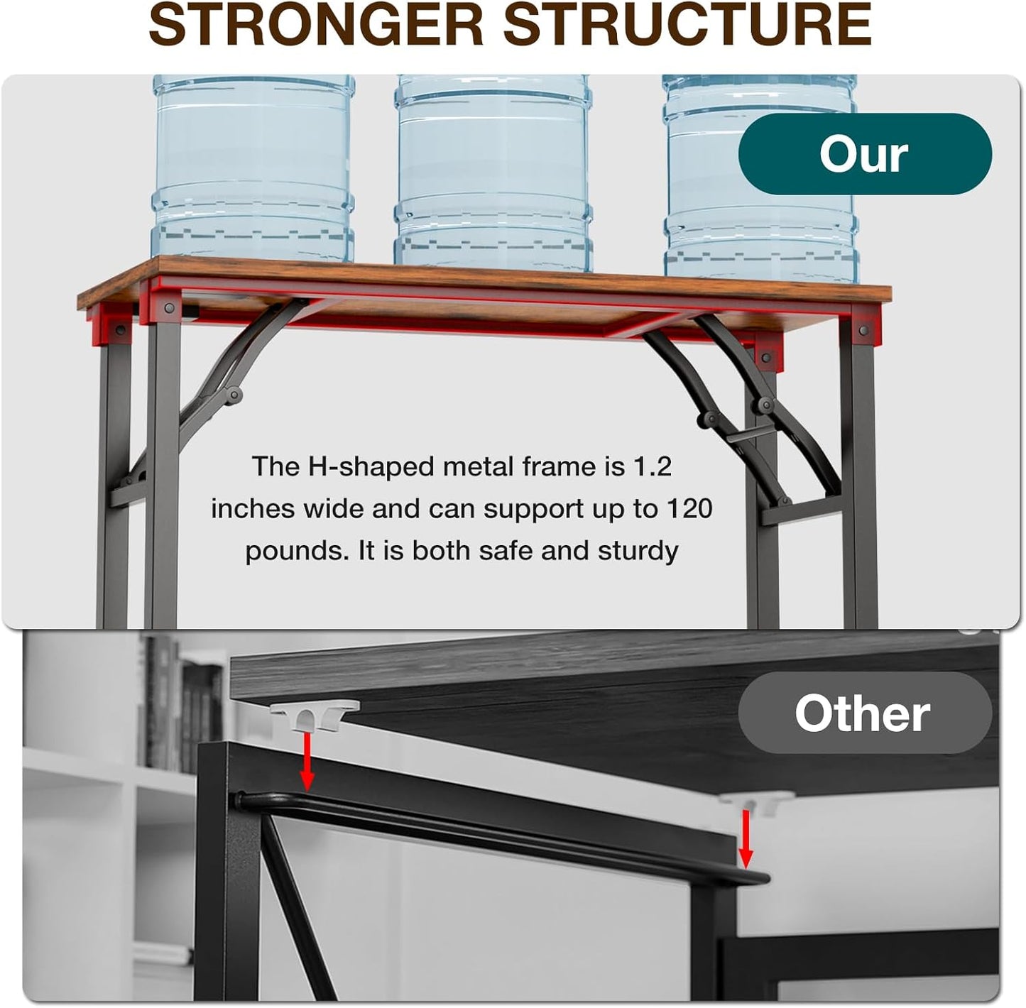 Small Computer Desk Folding Table - 35.8" Foldable Office Desk, No Assembly, Perfect for Small Spaces in Bedroom, Dorm, or Apartment, Portable Mini Desk or Study Table with Compact Design, Brown
