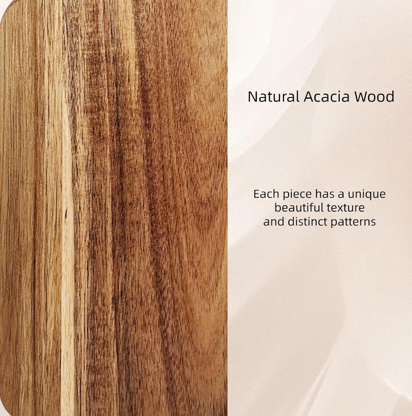 Acacia Wood Cutting Board with Handle, Wooden Cutting Boards, Chopping Board, Charcuterie Board, Serving Board for Cheese, Bread, Pizza, Vegetables & Fruits (1, 13.8"L X 7"W)