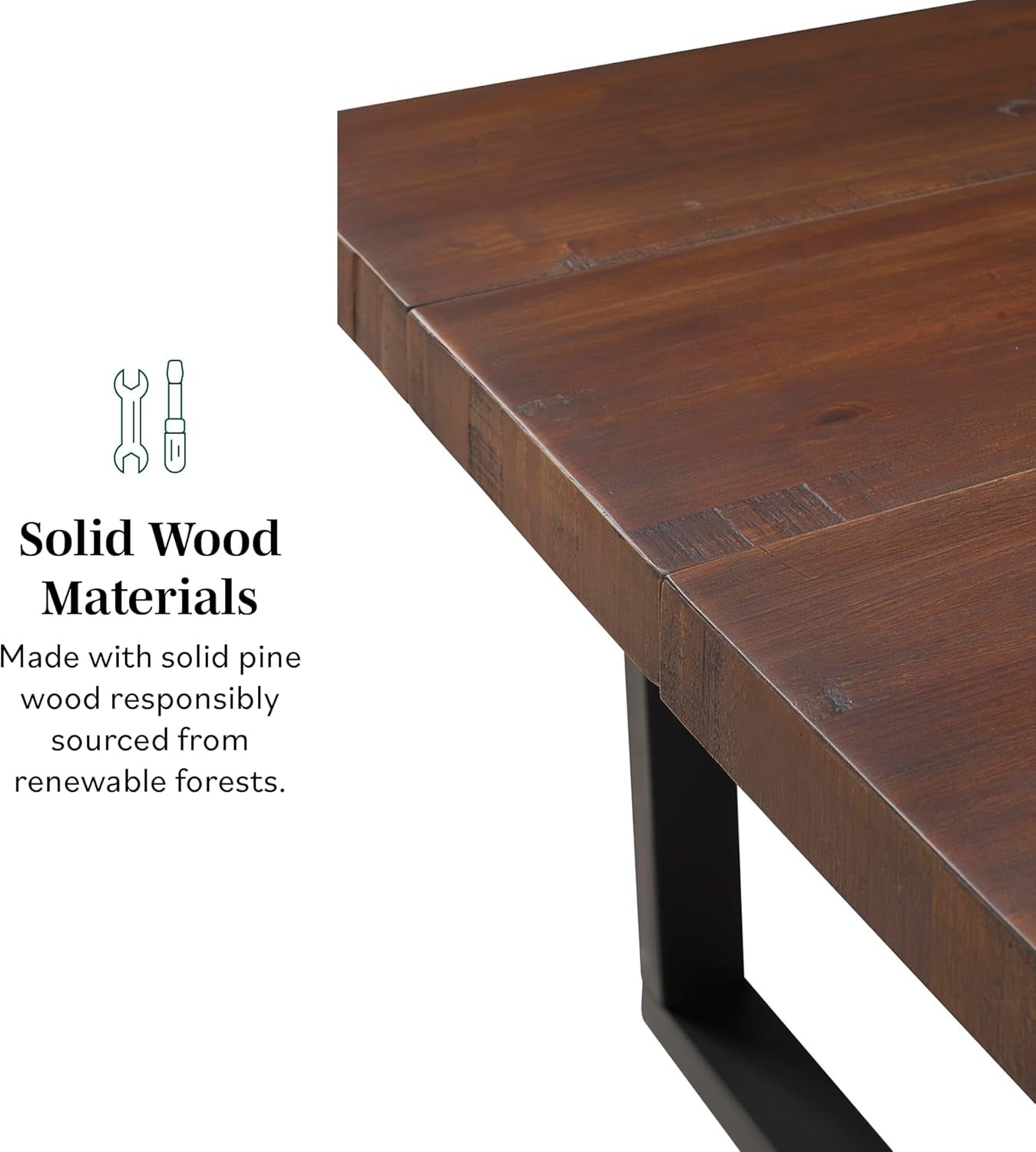 Durango Distressed Solid Wood Dining Table, 72 Inch, Rustic Oak