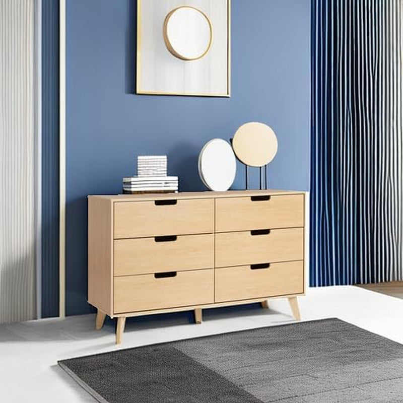 Modern 6-Drawer Dresser Bedroom Storage Organizer, 52 Inch, Riviera