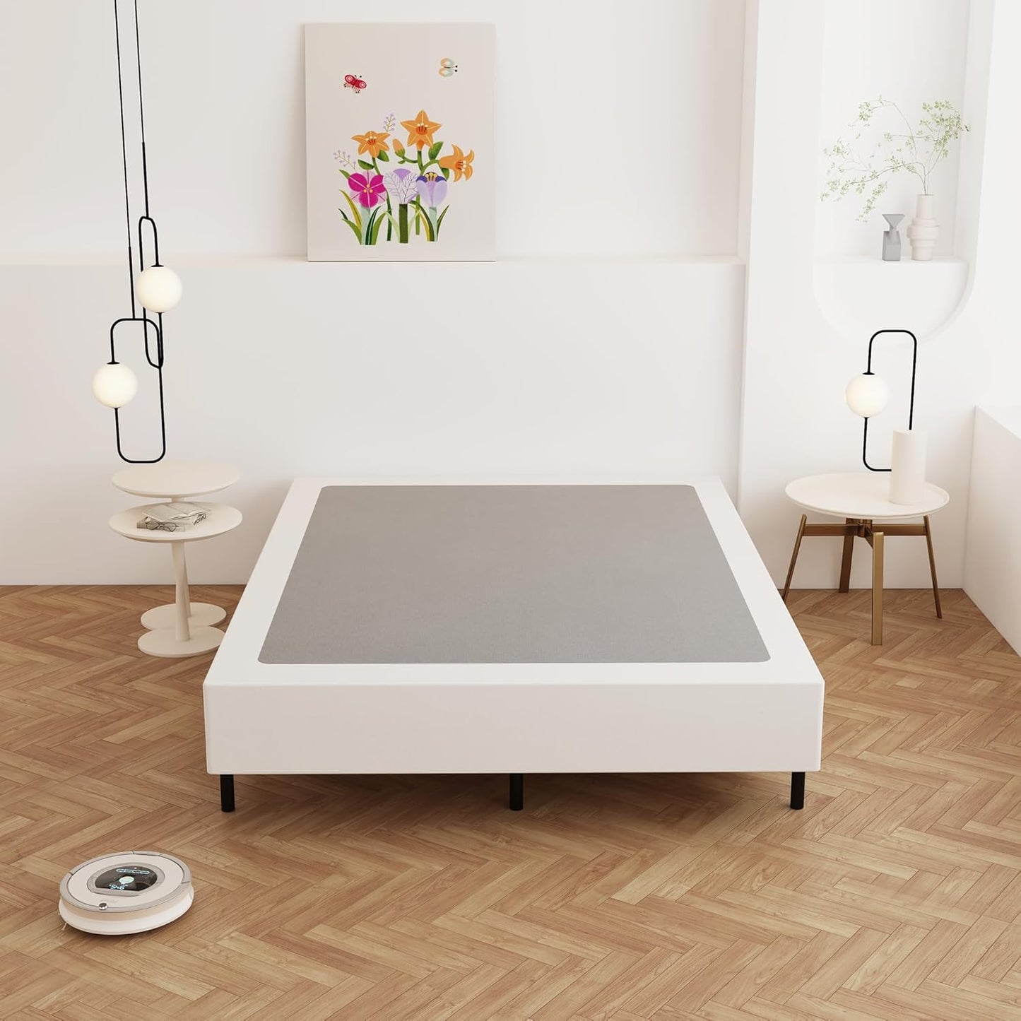 9 Inch Box Spring for Queen Bed, Heavy Duty Metal Box Spring Bed Base with Fabric Cover, Mattress Foundation, Easy Assembly, Noise Free, Black