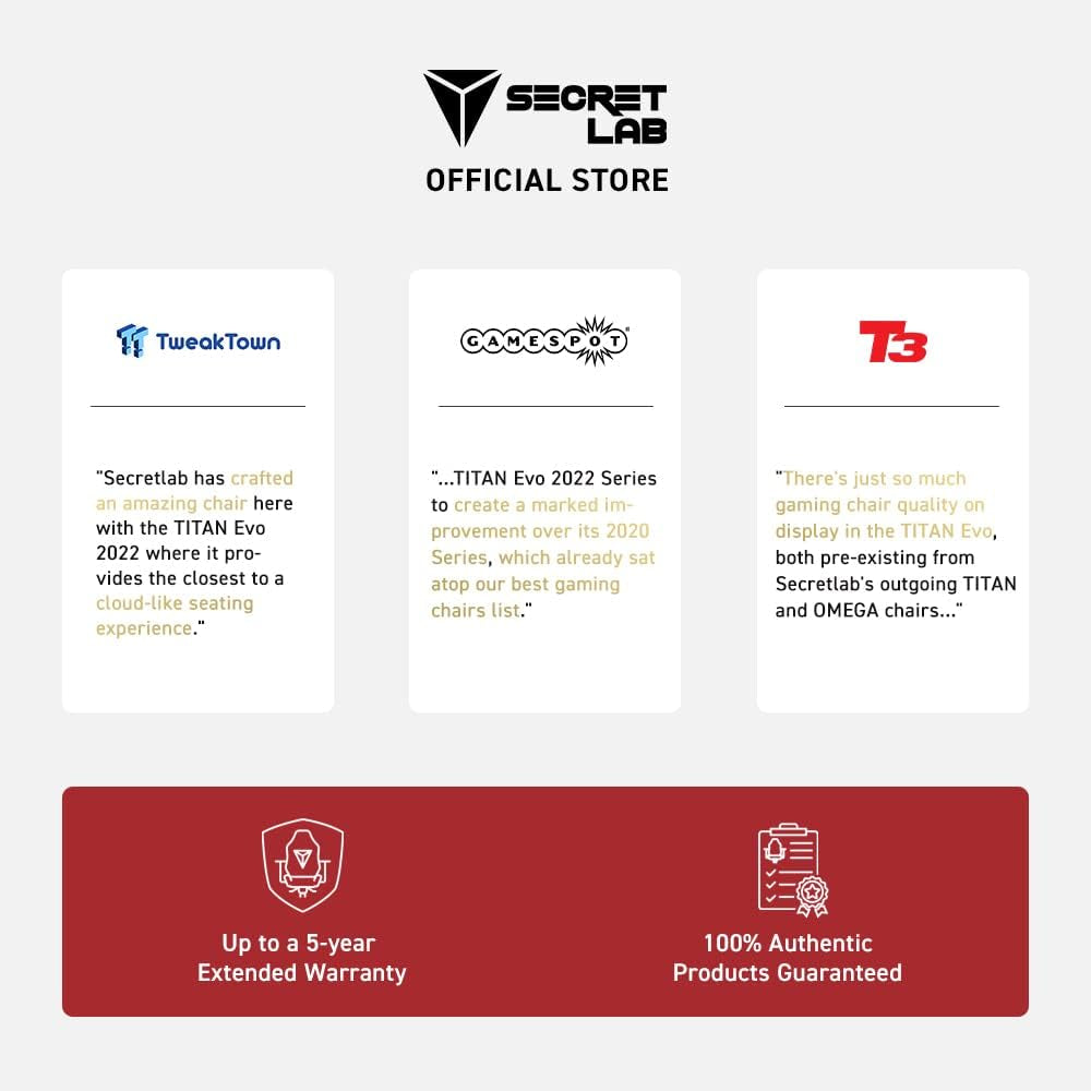 Titan Evo Ash Gaming Chair - Reclining - Ergonomic & Comfortable Computer Chair with 4D Armrests - Magnetic Head Pillow & 4-Way Lumbar Support - Small - Gray - Leatherette