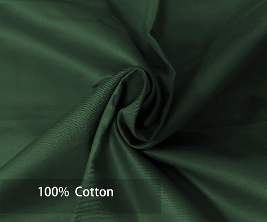 Soft and Breathable 100% Egyptian Cotton Envelope Pillow Shams, Silk like and Cozy Decorative Pillow Covers, Set of 2, Dark Green, King