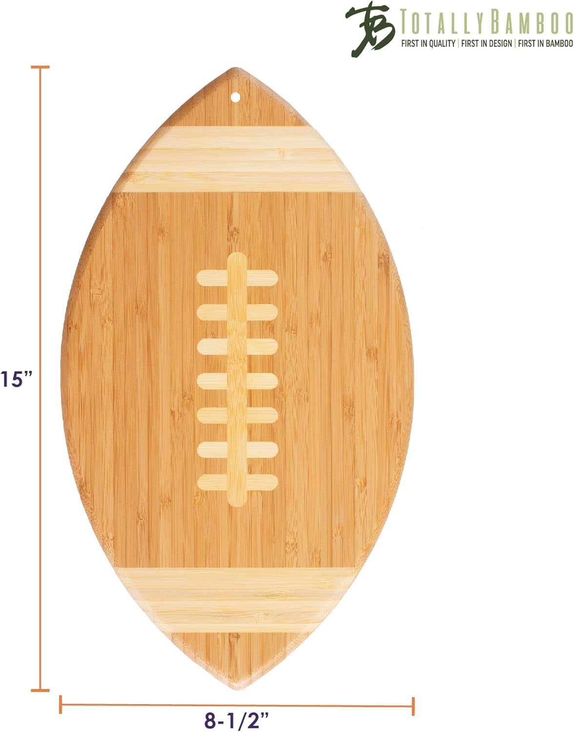Football Shaped Bamboo Wood Cutting Board and Charcuterie Board, Great Gift for Football Fans