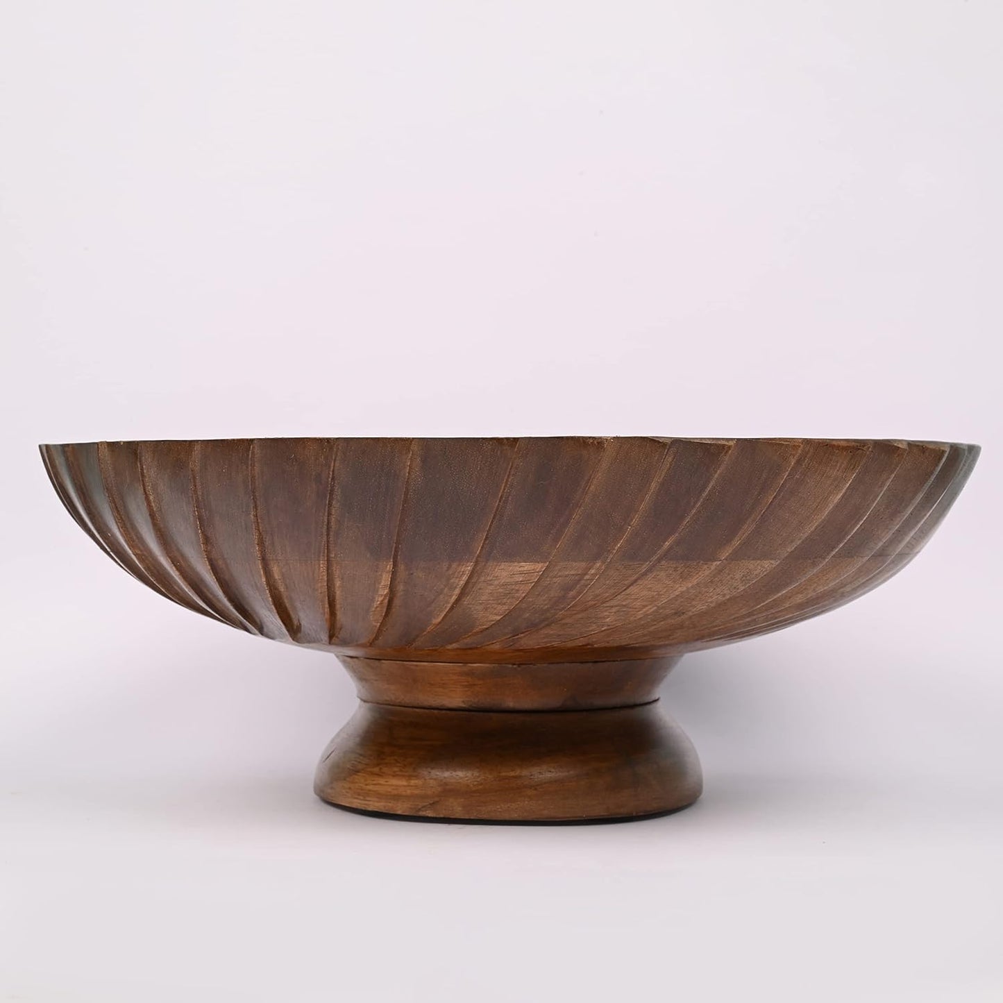 Mango Wood Decorative Wooden Bowl Hand Carved Home Decor for Dining Table Center, Living Room, Kitchen Décor (12" X 12' X 4.75")