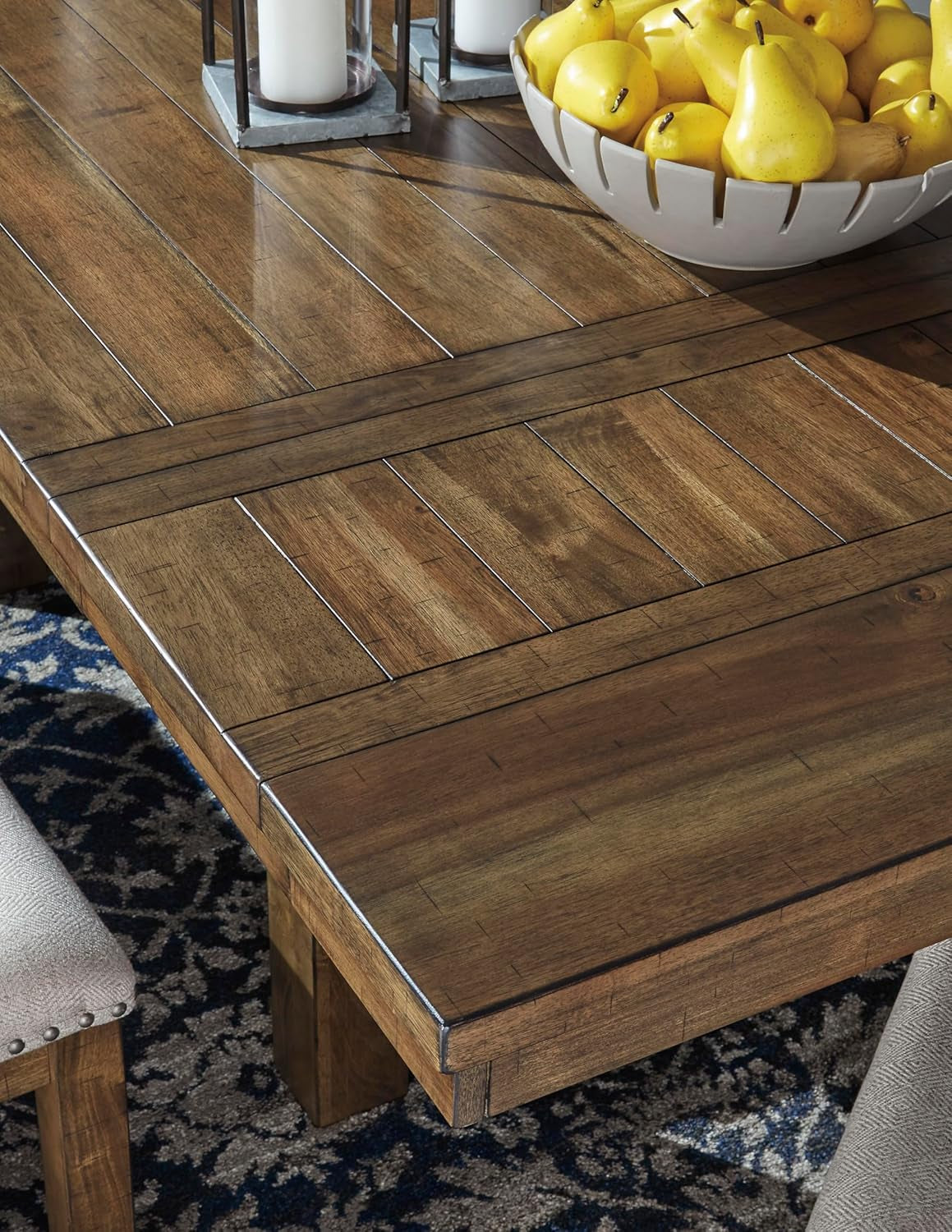 Moriville Farmhouse 36” X 30” Dining Extension Table, Seats up to 8, Brown