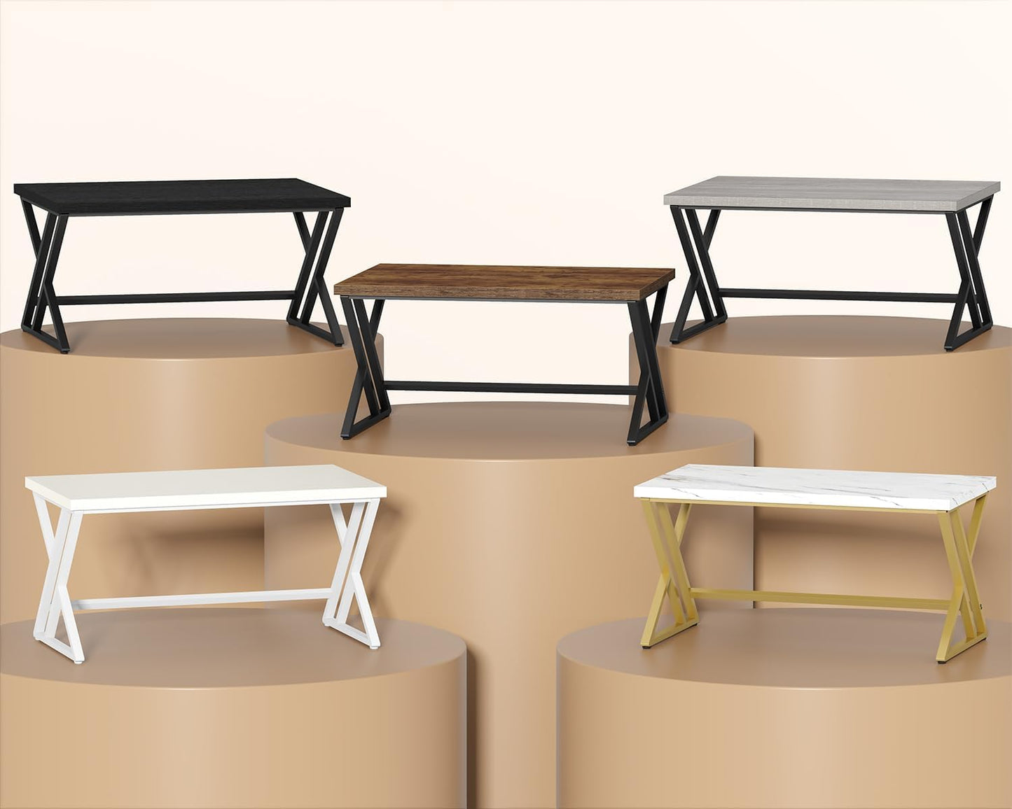 Rustic brown industrial metal and wood computer desk with storage, view 9
