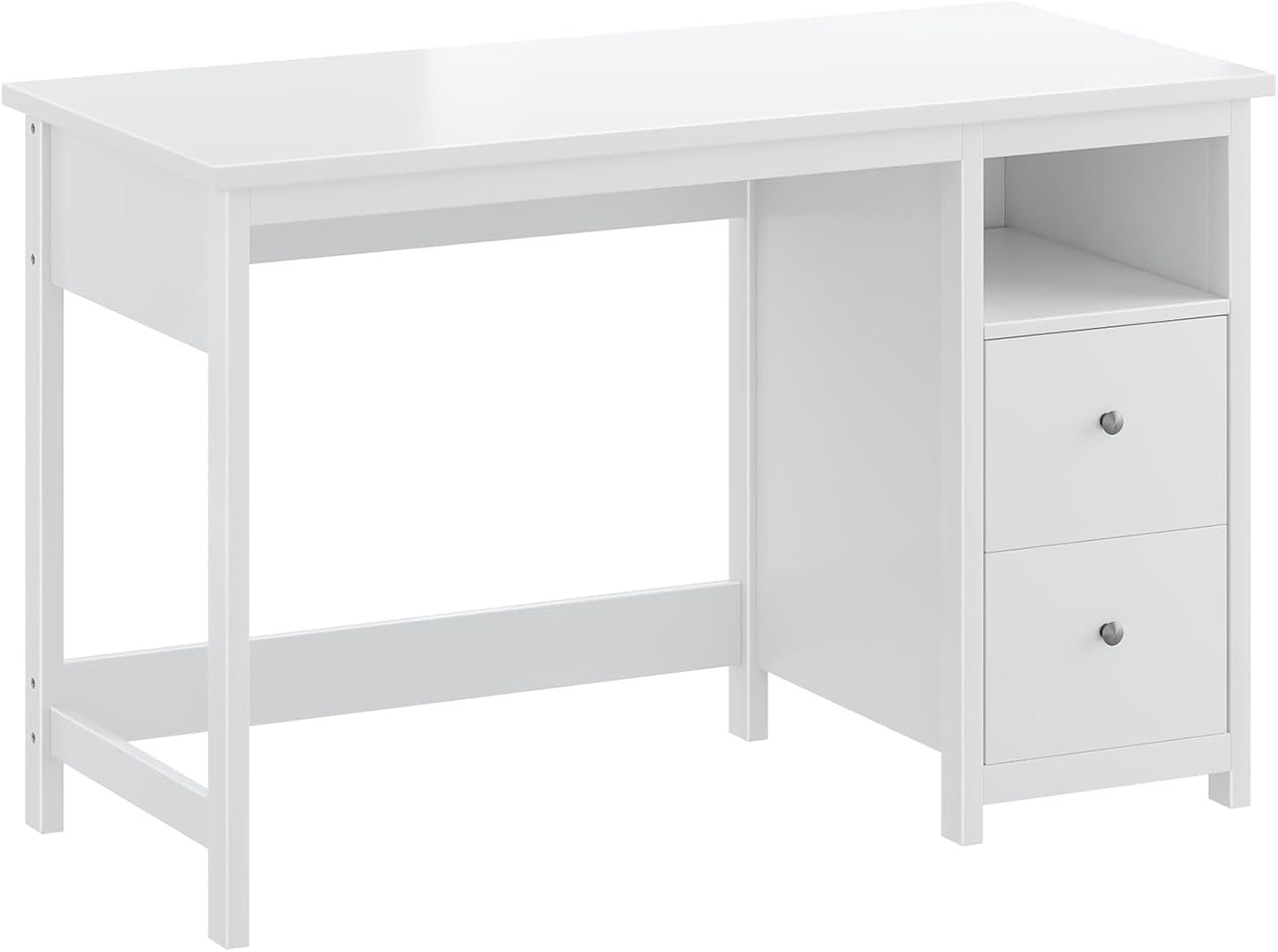 White Desk with Drawers,Modern Small Computer Desk for Home Office, Makeup Vanity Desk Dressing Table for Bedroom,Filing Cabinet Writing Table PC Desks for Study (White, 39.3")