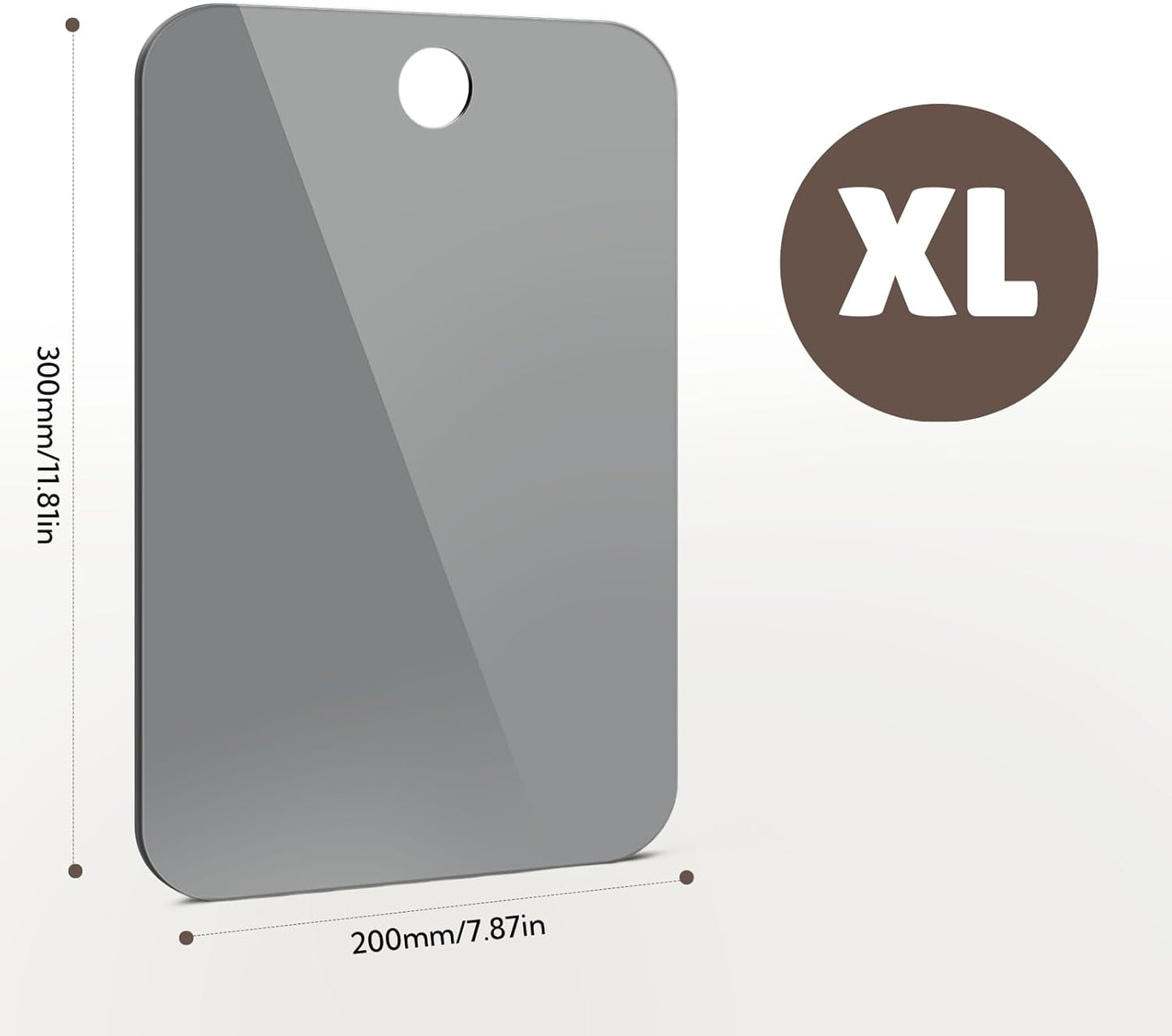 Shower Mirror Fogless for Shaving Anti-Fog Frameless Wall Hanging Makeup,11.81" L X 7.87" W,Dimgrey