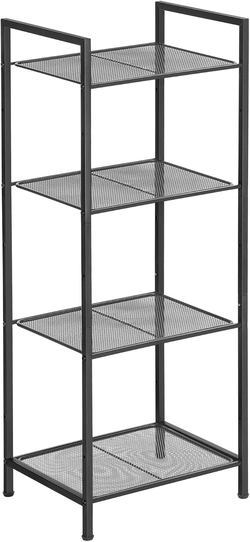 5-Tier Storage Rack, Bathroom Shelf, Extendable Plant Stand with Adjustable Shelf, for Bathroom, Living Room, Balcony, Kitchen, Black UBSC35BK, 11.8 X 15 X 50.4 Inches