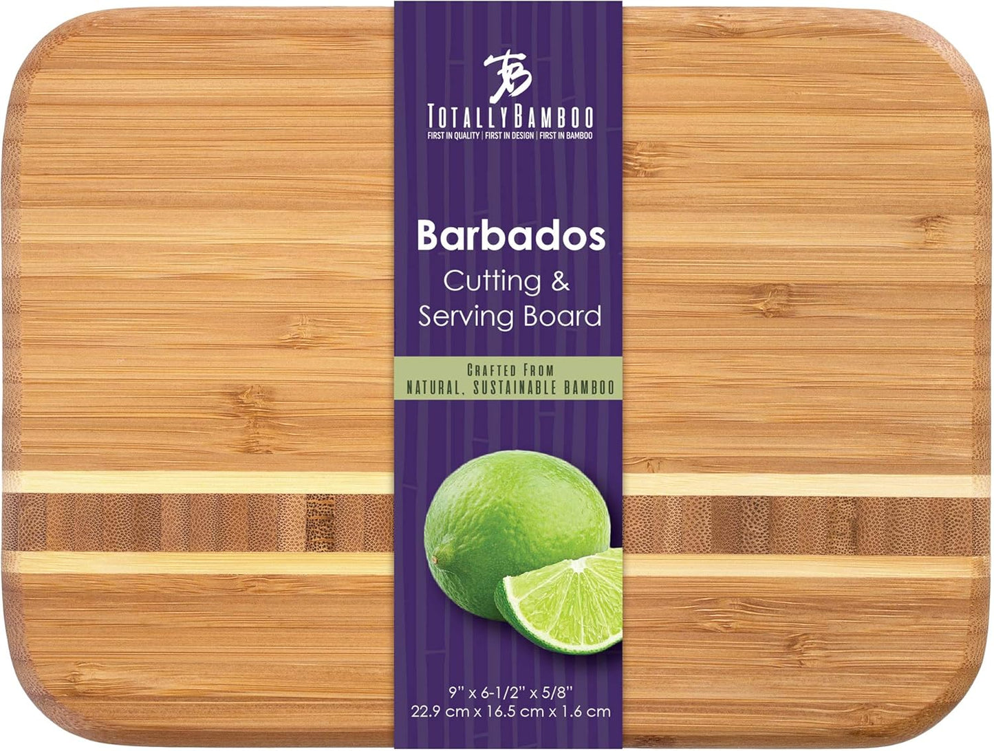 Barbados Bamboo Wood Cutting Board, 9" X 6.5"