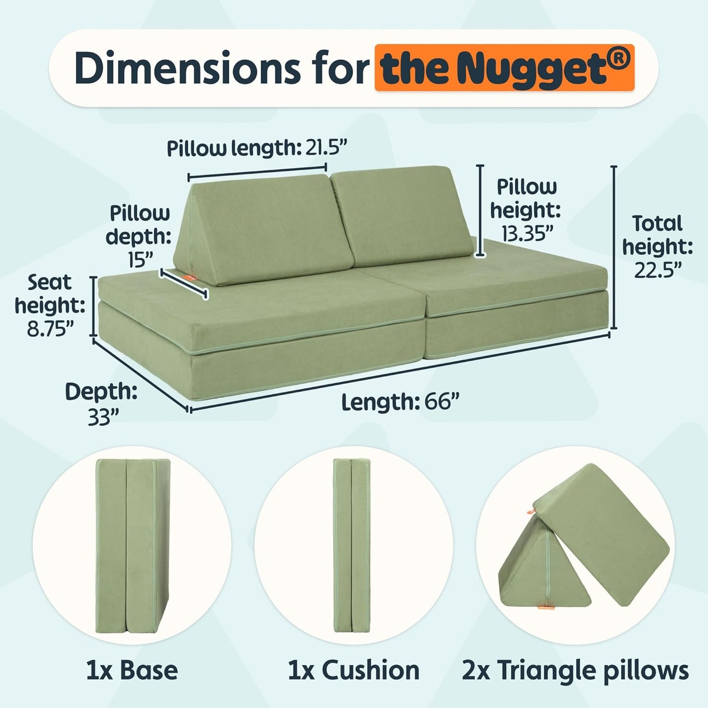 - the Original Play Couch for Kids - Modular Foam Children'S Sofa for Playroom, Imagination, & Creative Open Ended Play - Washable & Convertible Playroom Furniture, Lemonade