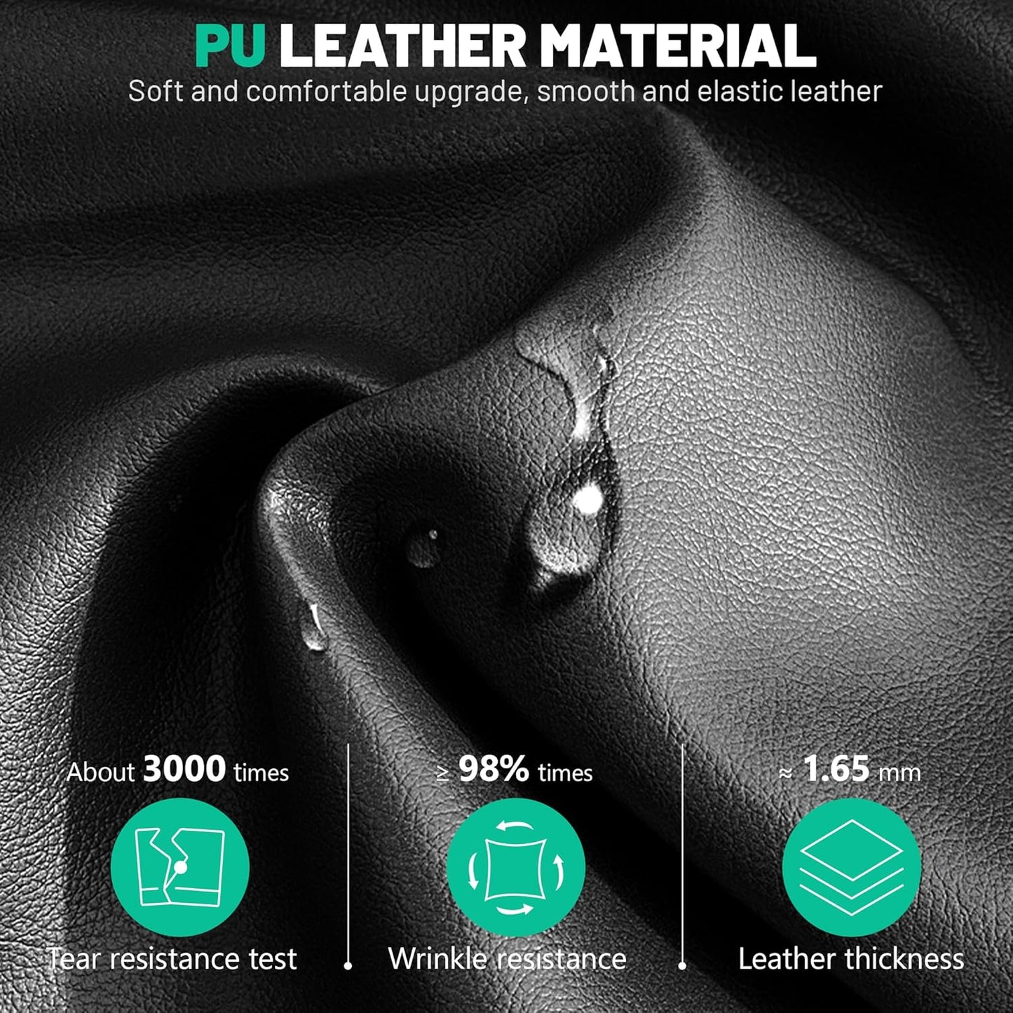 Office Chair, Ergonomic Desk Chair, Executive Leather Office Chairs with Lumbar Support, Adjustable Headrest & Armrests, Big and Tall Computer Chair, PC Chair with Rocking Function