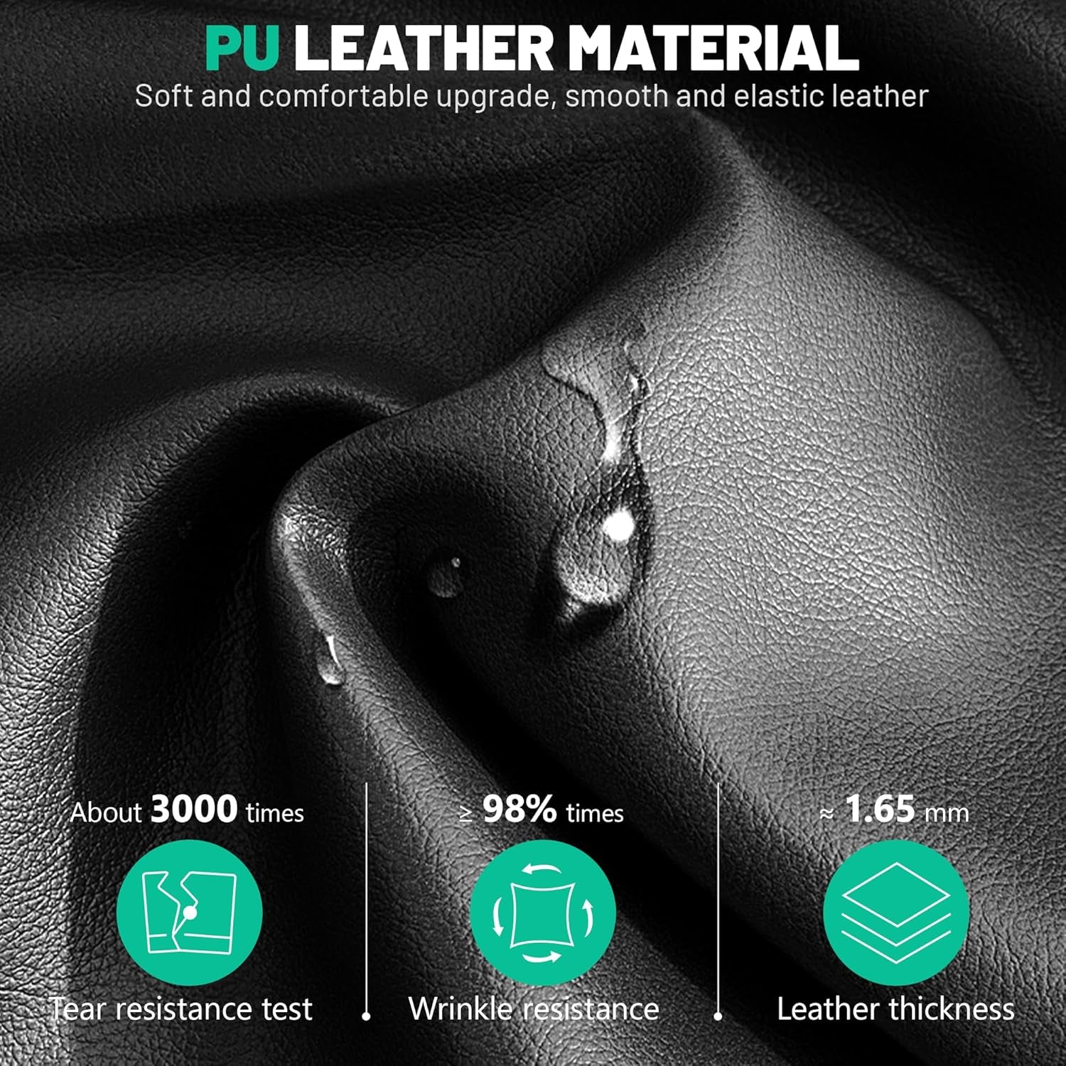 Office Chair, Ergonomic Desk Chair, Executive Leather Office Chairs with Lumbar Support, Adjustable Headrest & Armrests, Big and Tall Computer Chair, PC Chair with Rocking Function