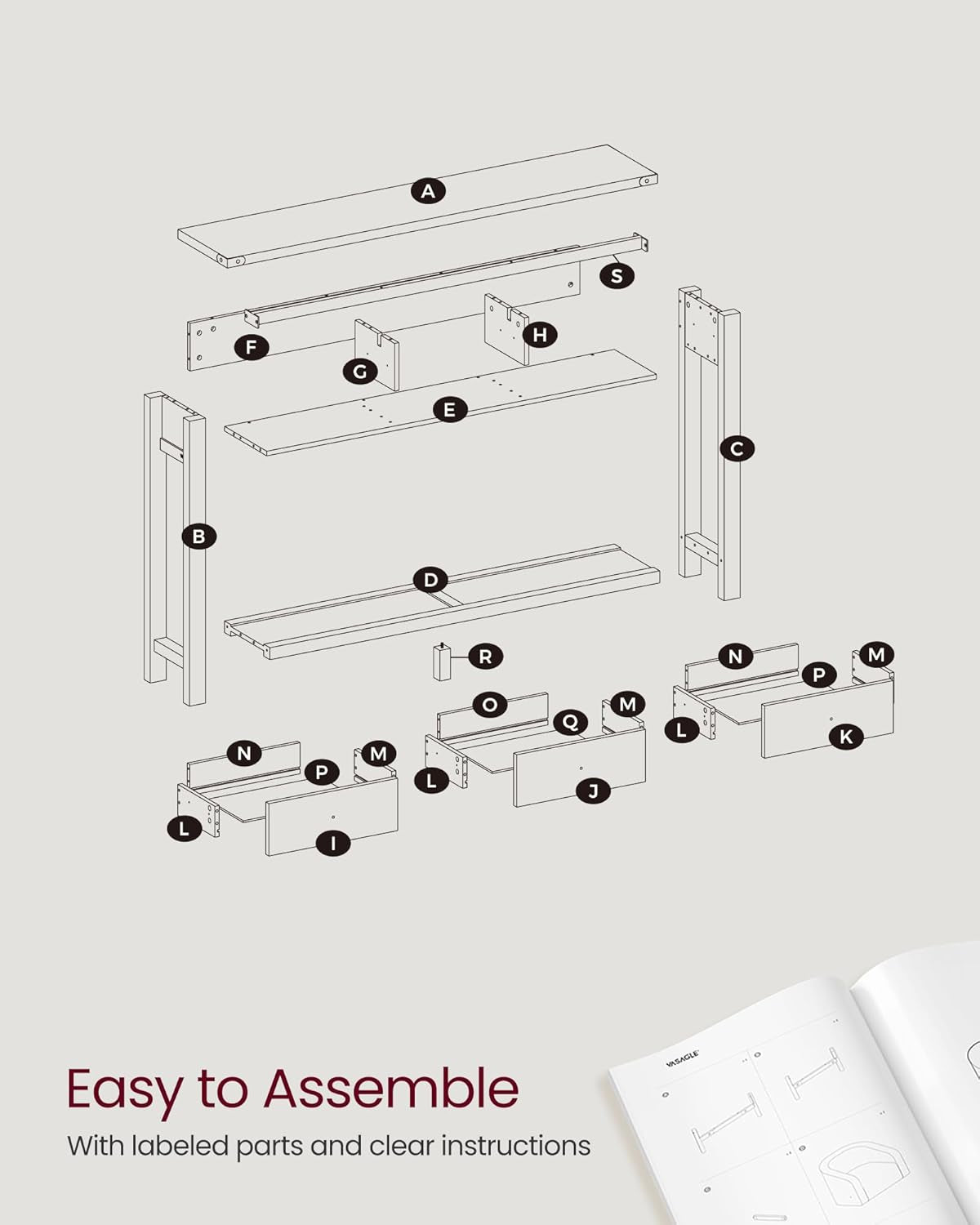 Console Sofa Table, Narrow Entryway Table with 3 Drawers, Open Storage Shelf, Metal Corners, for Living Room, Farmhouse Style, Honey Brown and Rustic White ULNT142W73