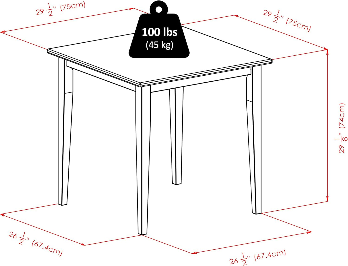 Groveland Dining Table, Square, for Dining Room, 29", Light Oak
