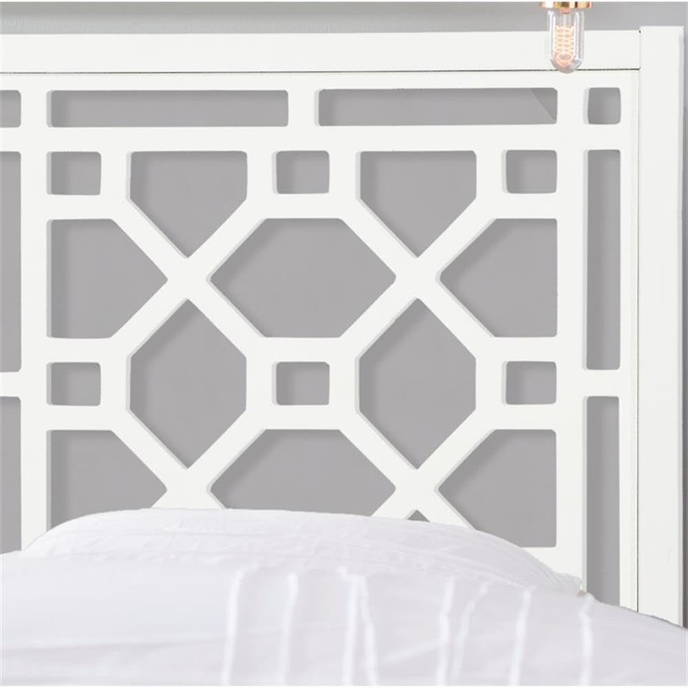Thomas Chippendale White Wood Headboard - King