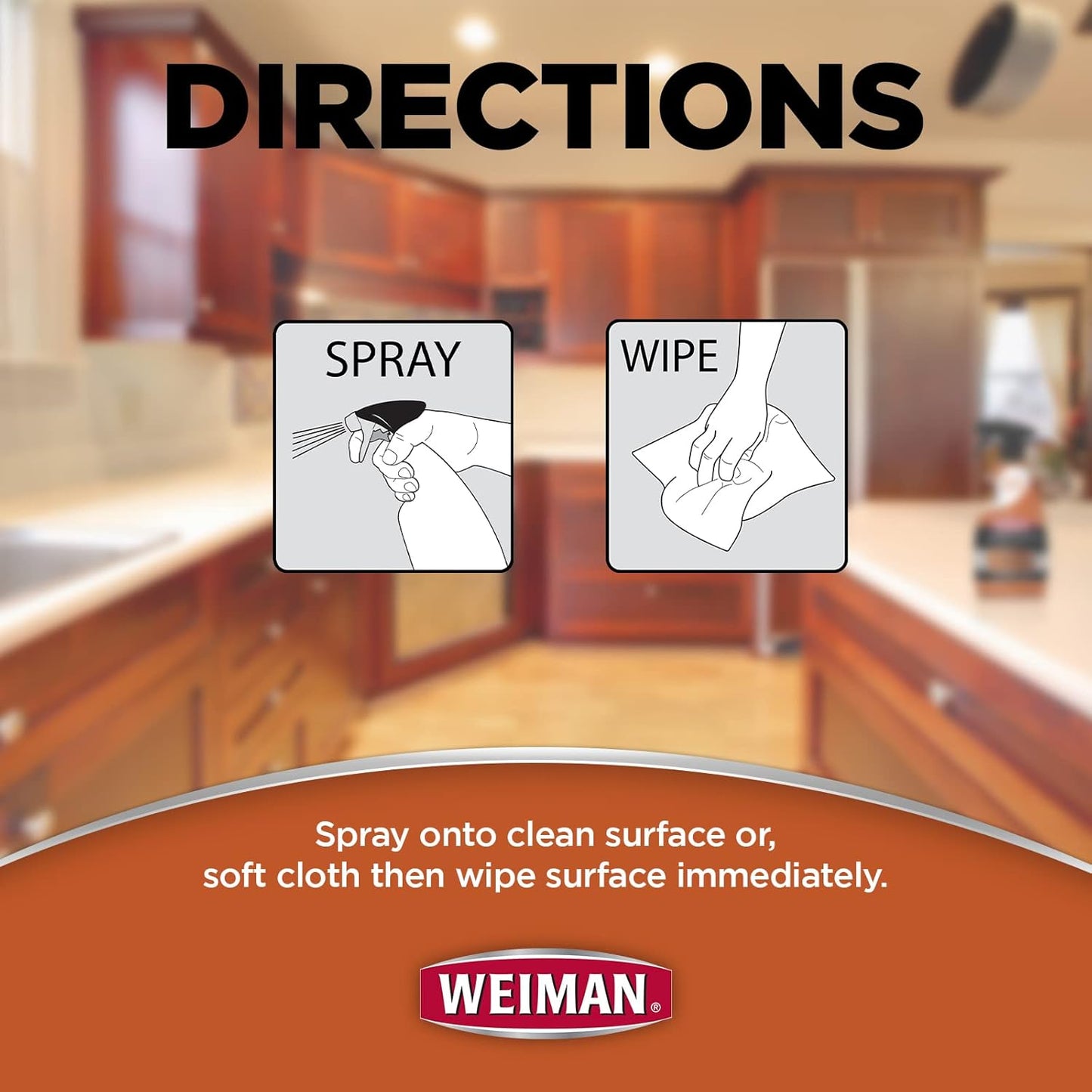 Cabinet and Wood Cleaner, Shine, Clean and Protect Spray - for Wood Cabinets, Furniture, Tables, Baseboards, Trim and More, 16 Oz, 2 PACK with Microfiber Towel