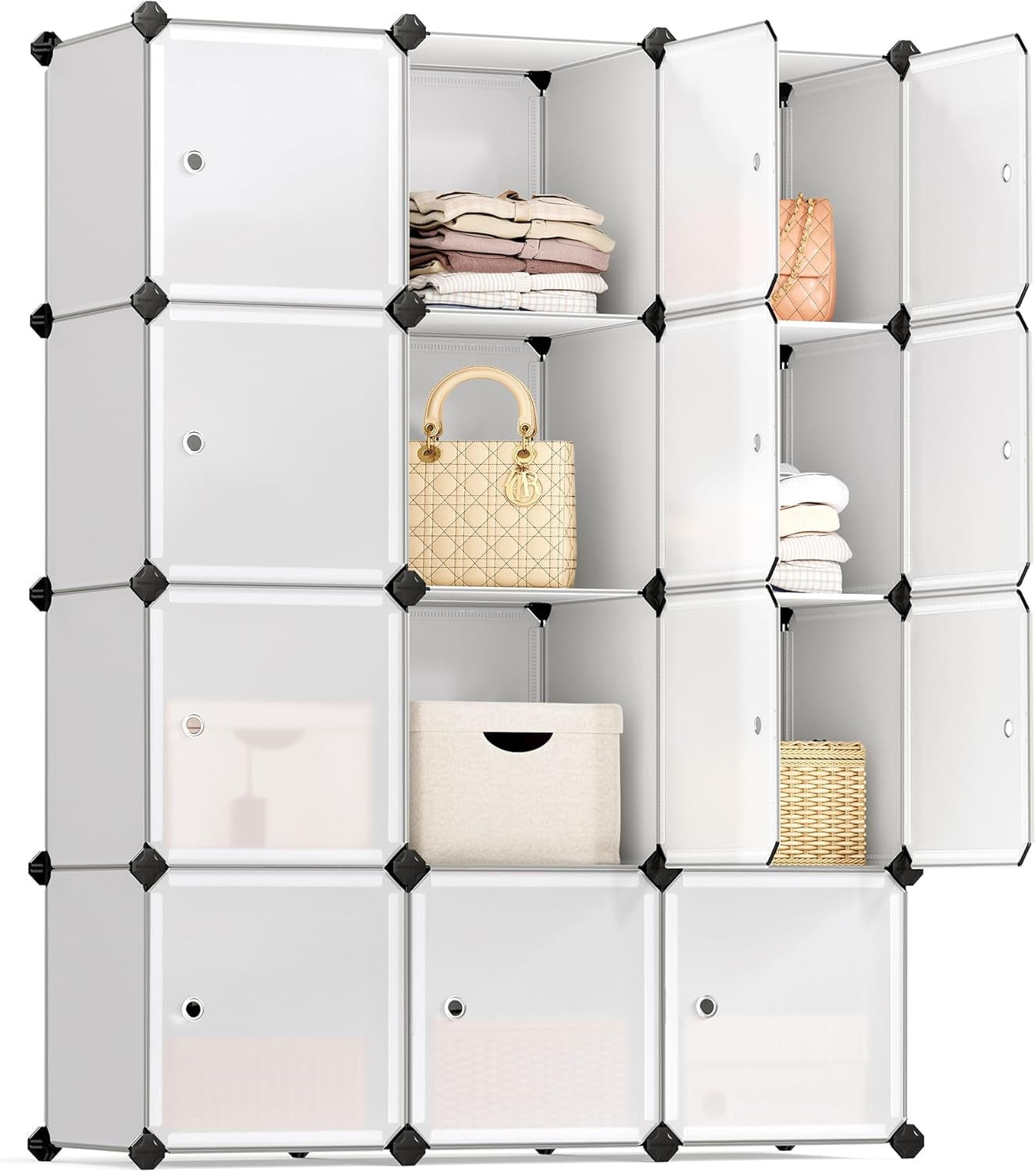 Cube Storage Organizer, 12-Cube Closet Storage Shelves, Modular Bookcase, Black ULPC34HV1